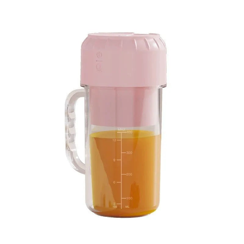 Portable USB charging multifunction juicer in avocado green or cherry blossom powder colours