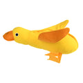 Yellow teddy bear shaped dog toy with food leak compartment and squeaker for training and enrichment