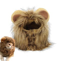 Lion mane wig for cats and small dogs with plush ears and fluffy artificial hair