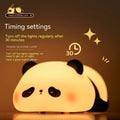 Panda head night light with silicone construction showing clap controls and USB charging port