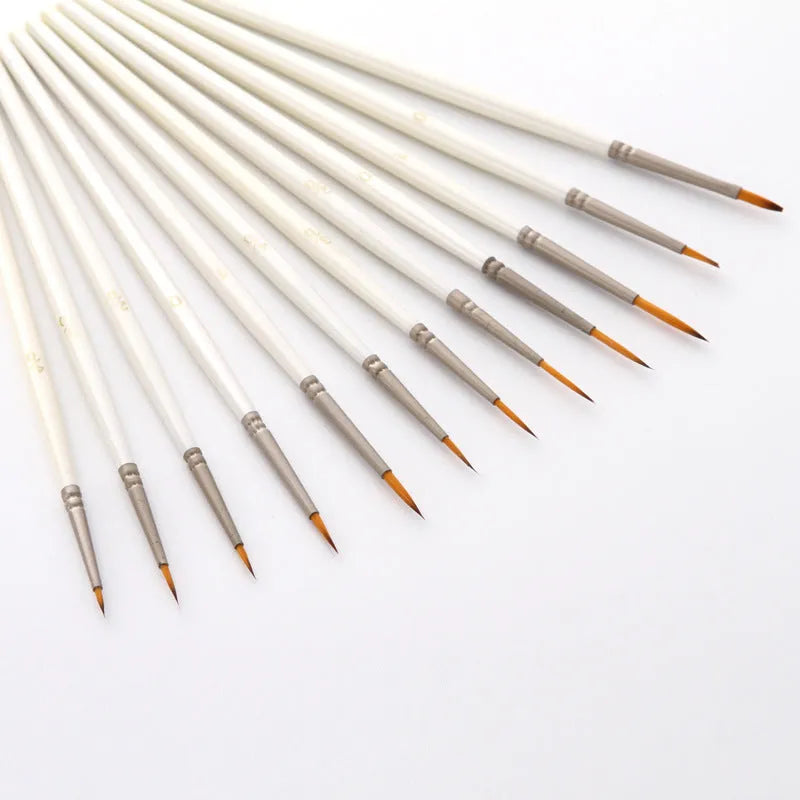 Pearl white fluorescent marker set with nylon wool hook tips for watercolour, acrylic, and oil painting.