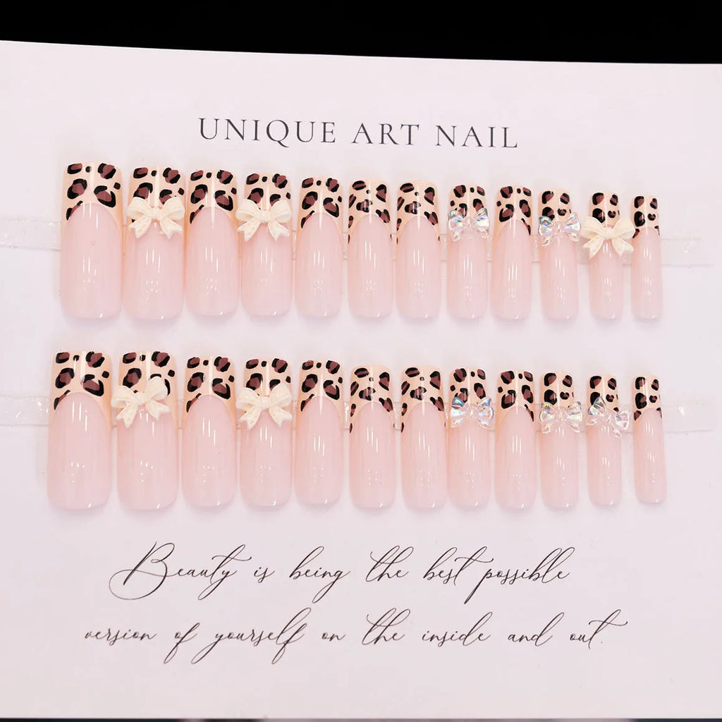 Leopard print butterfly nail art pieces for manicure decorations in WM296 colour