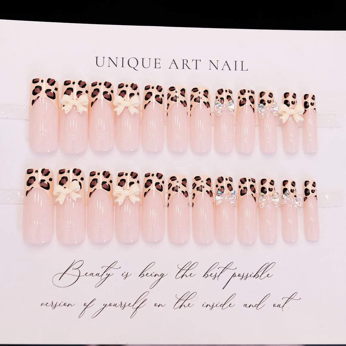 Leopard print butterfly nail art pieces for manicure decorations in WM296 colour