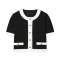 Women's beaded leather-look top and high-waisted stretch trousers co-ord set in polyester.