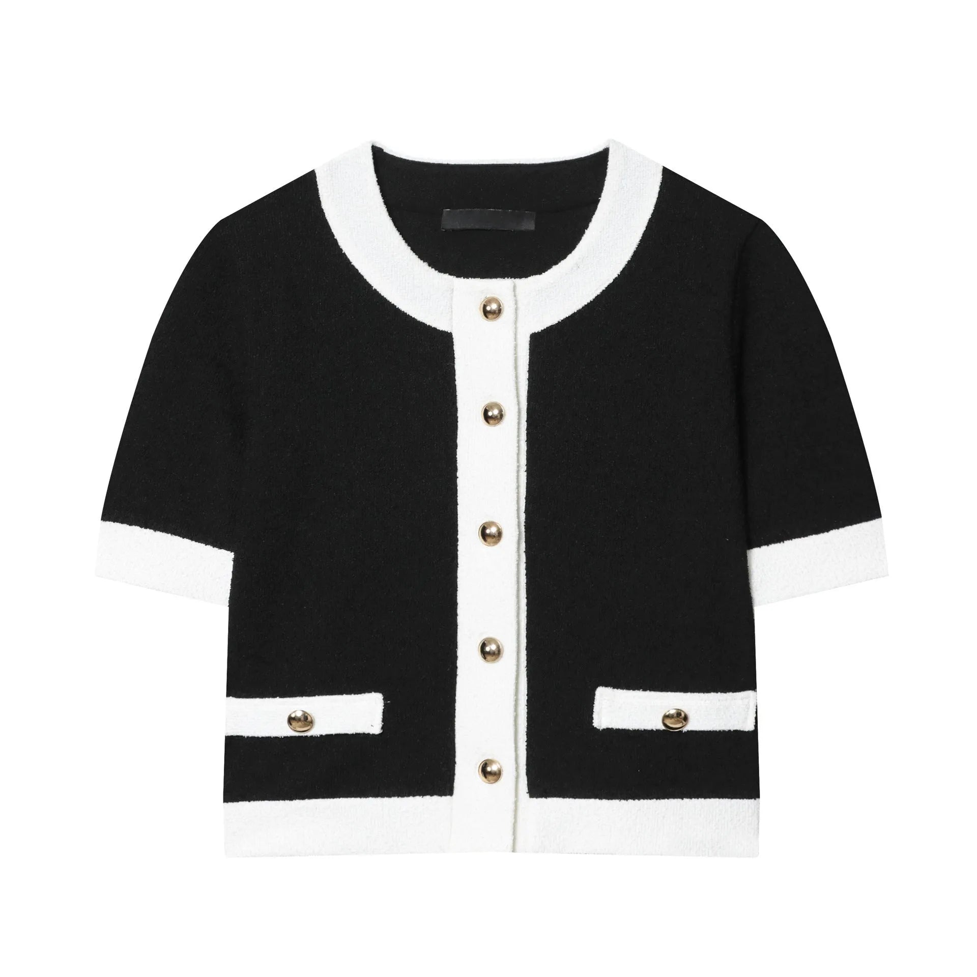 Women's beaded leather-look top and high-waisted stretch trousers co-ord set in polyester.