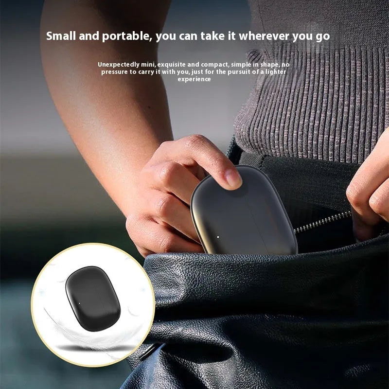 Wireless in-ear ANC Bluetooth headset in black, with earbud and charging accessory, on plain background