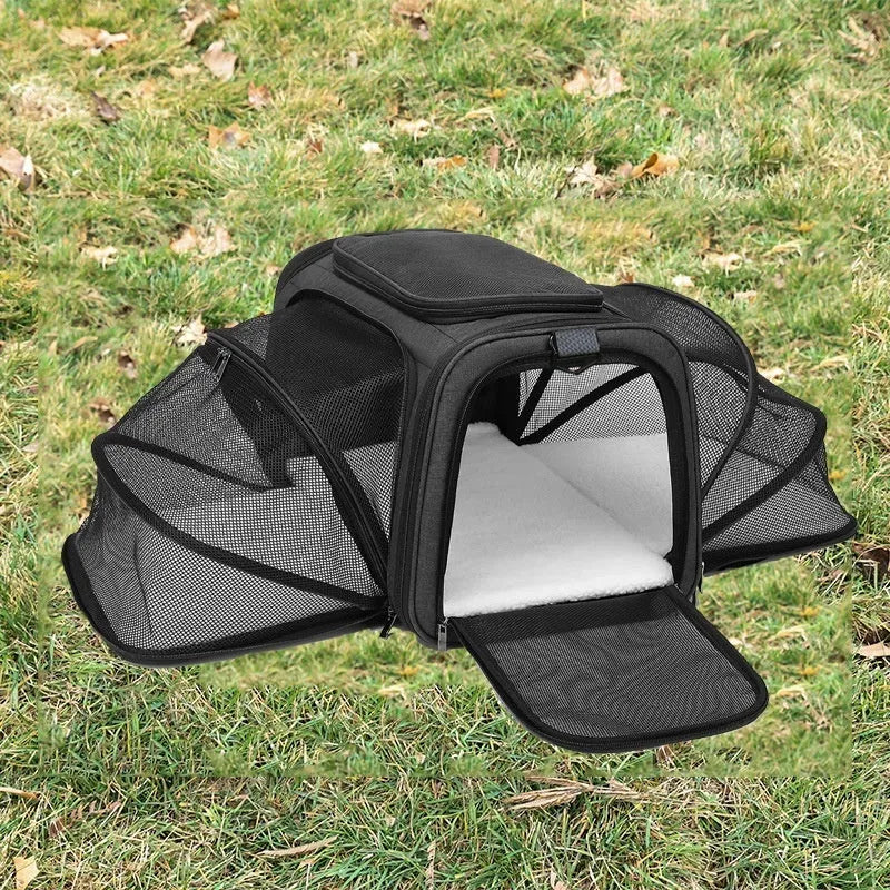 Portable cat carrier bag in 600D cation fabric with small and large size options