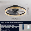 Nordic style ceiling fan lamp with LED lighting and 50cm blades in multiple colour options