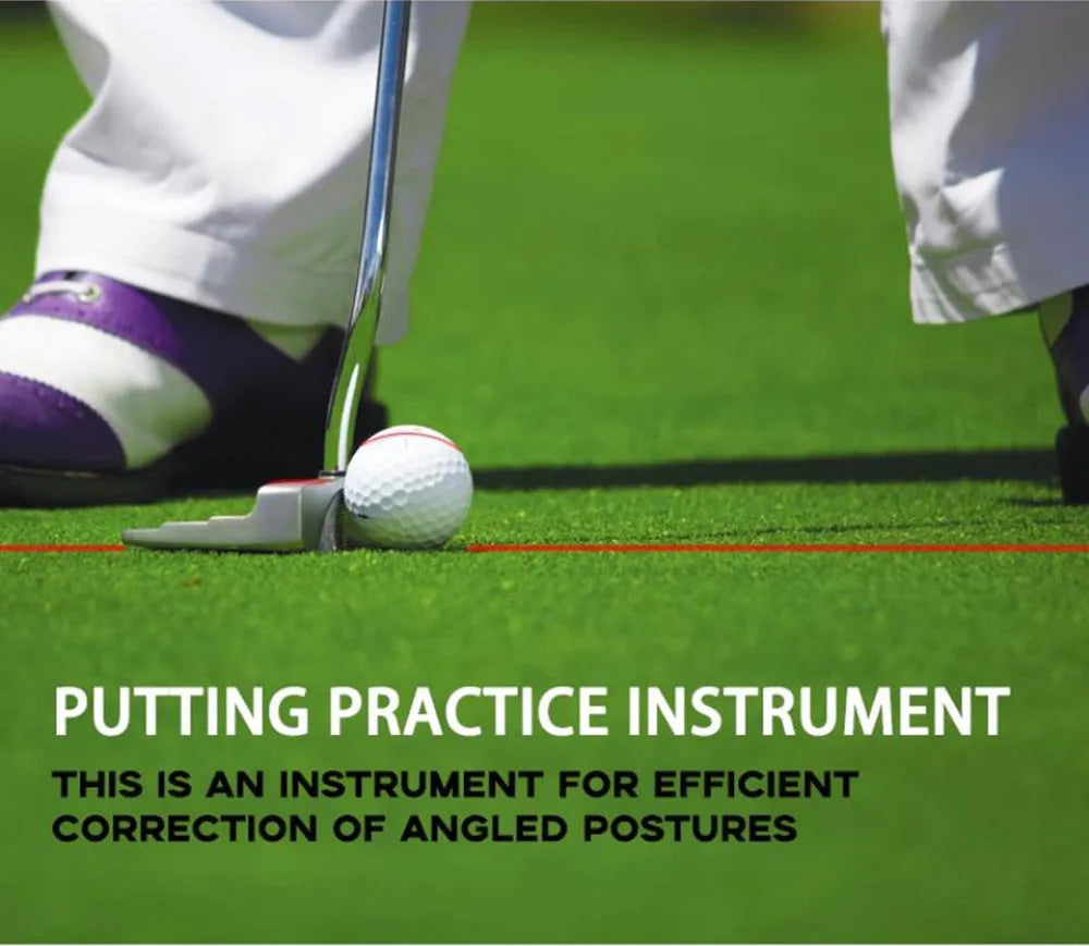 Black golf laser aiming instrument for putter alignment and stroke training