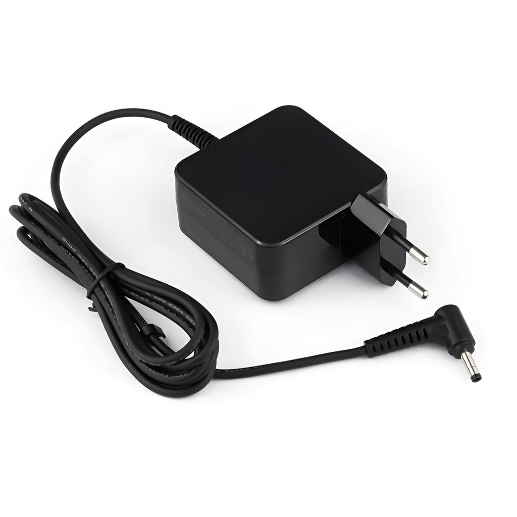 Black 45W laptop power adapter with DC connector cable and American standard electrical plug