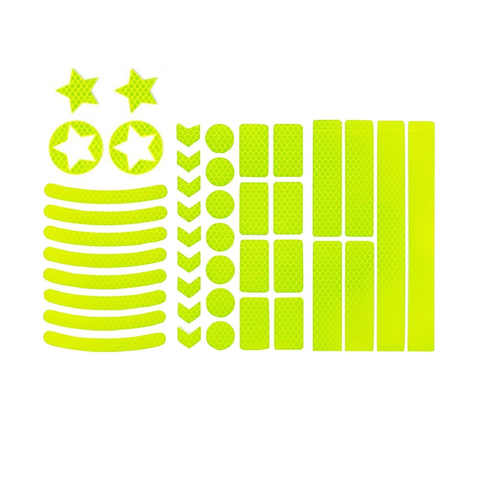 Bicycle reflective safety tape with grid pattern in multiple colour options measuring 11.5 by 21 centimetres
