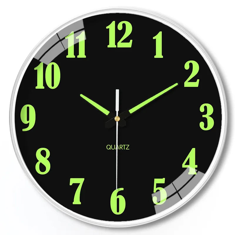 8 inch luminous wall clock with modern design and plastic casing