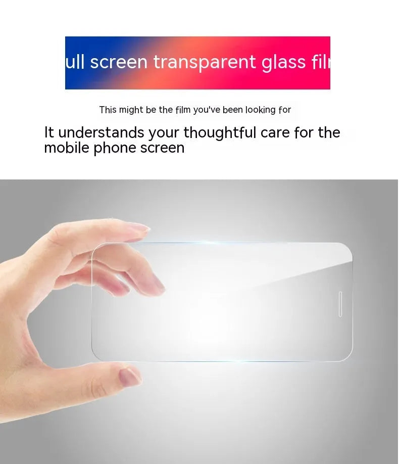 Tempered glass screen protector for Samsung Galaxy smartphones showing full-screen coverage and anti-fingerprint surface