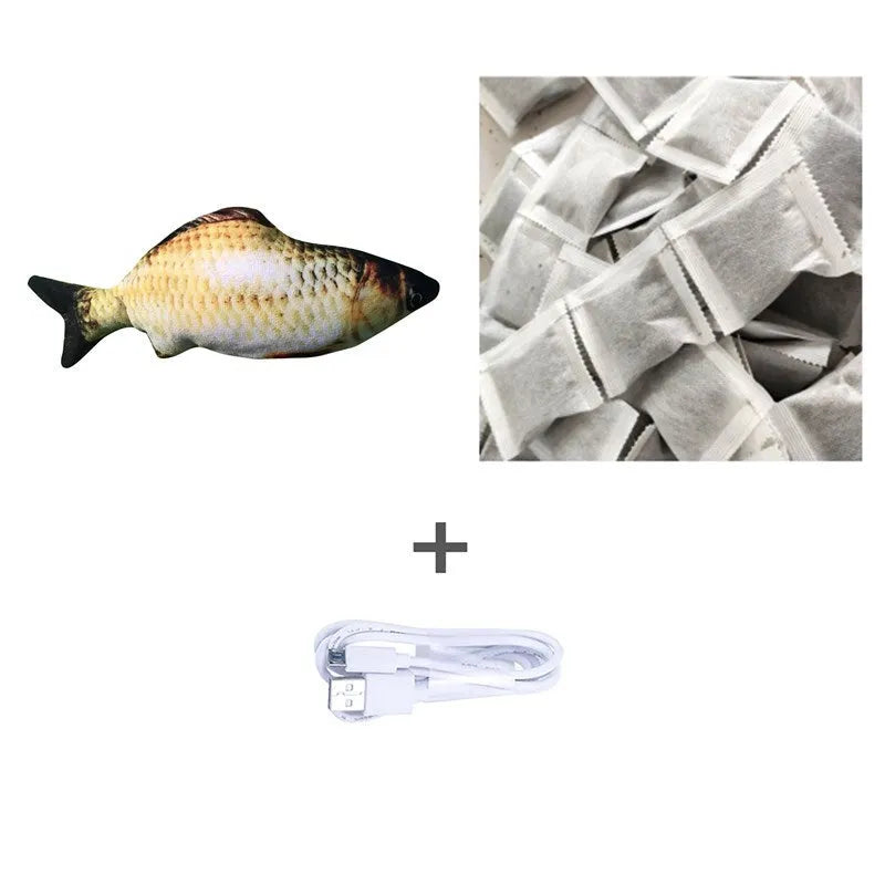30cm long multicolour electric jumping fish simulation cat toy with USB cable