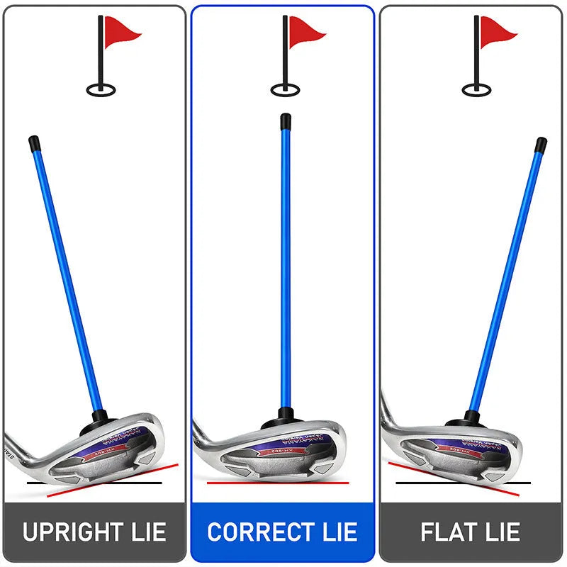 Red and blue aluminium golf swing trainer with magnetic baseball bar alignment tool