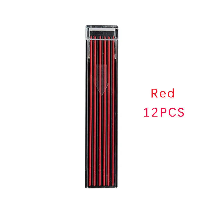 Box of 12 rainbow-coloured 0.5mm mechanical pencil refill leads for drawing