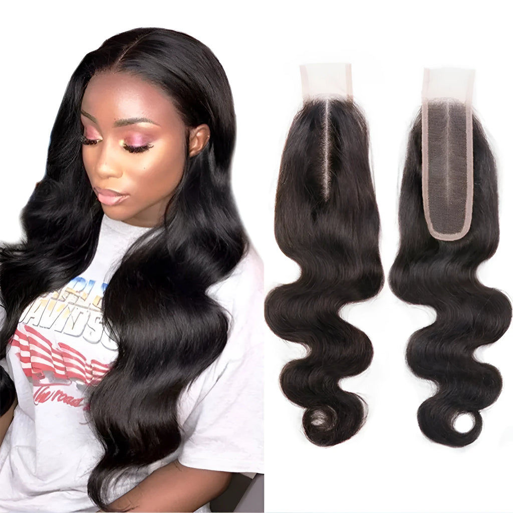 Natural colour straight human hair wig in hand-woven construction for ladies.