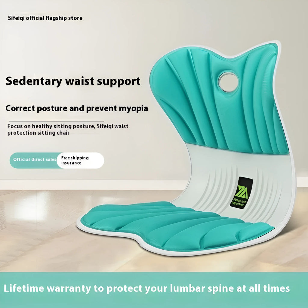 Ergonomic waist support and posture correction office seat cushion in grey colour