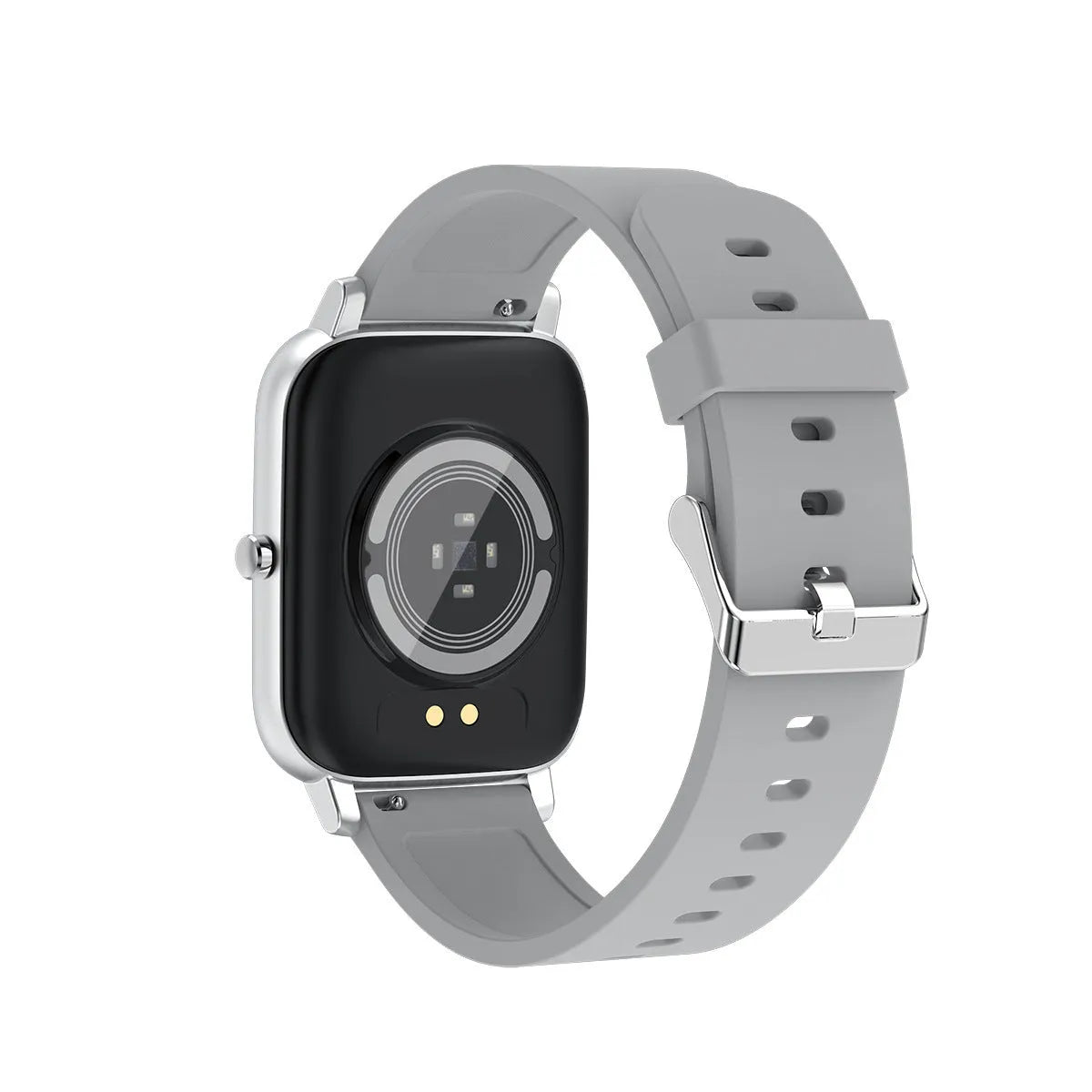 H80 sports smart watch with black silicone strap showing ECG and blood oxygen monitoring on its 1.69-inch screen.