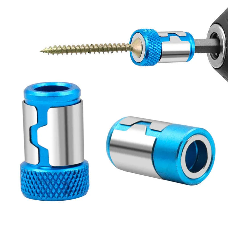 Light blue screwdriver bit with a magnetic ring for slotted metric screws.