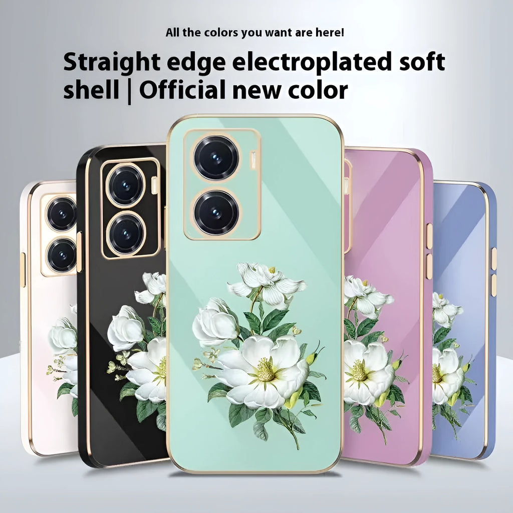 Electroplating phone case for vivo Y Series in pink with all-inclusive fall protection design