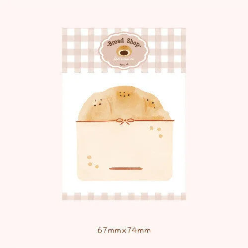 Food-themed bread handbook memo pad with 30 sheets of 80g paper in 85mm x 120mm size