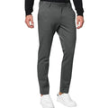 Men's tapered slim-fit chino trousers in army green with stretch fabric and mid-waist design