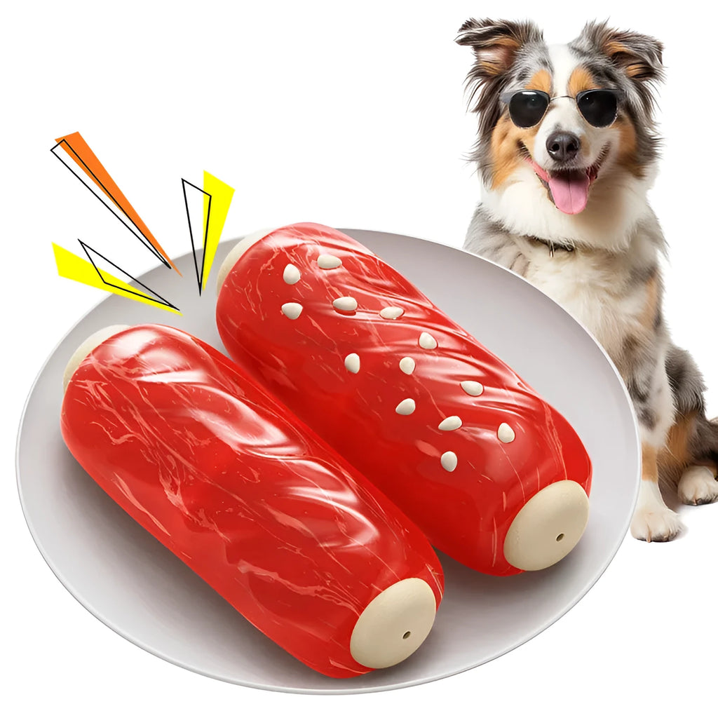 Primary colour plastic glue toothbrush-shaped dog chew toy with molar rod design