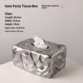 Ceramic tissue box in light luxury style with matte finish