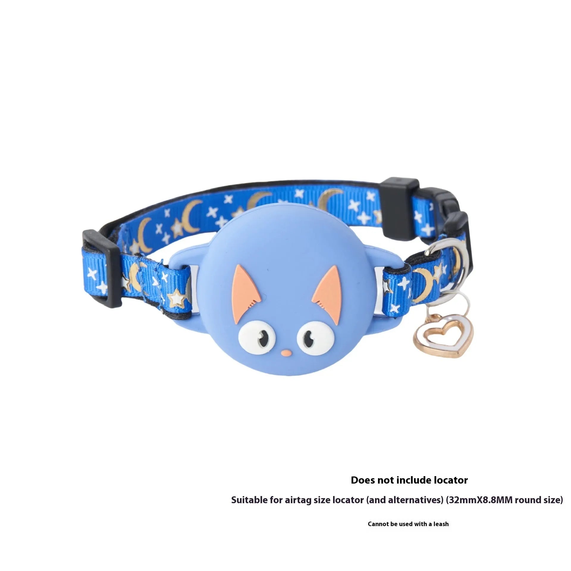 AirTag protective case attached to cat collar in adjustable S or M sizes