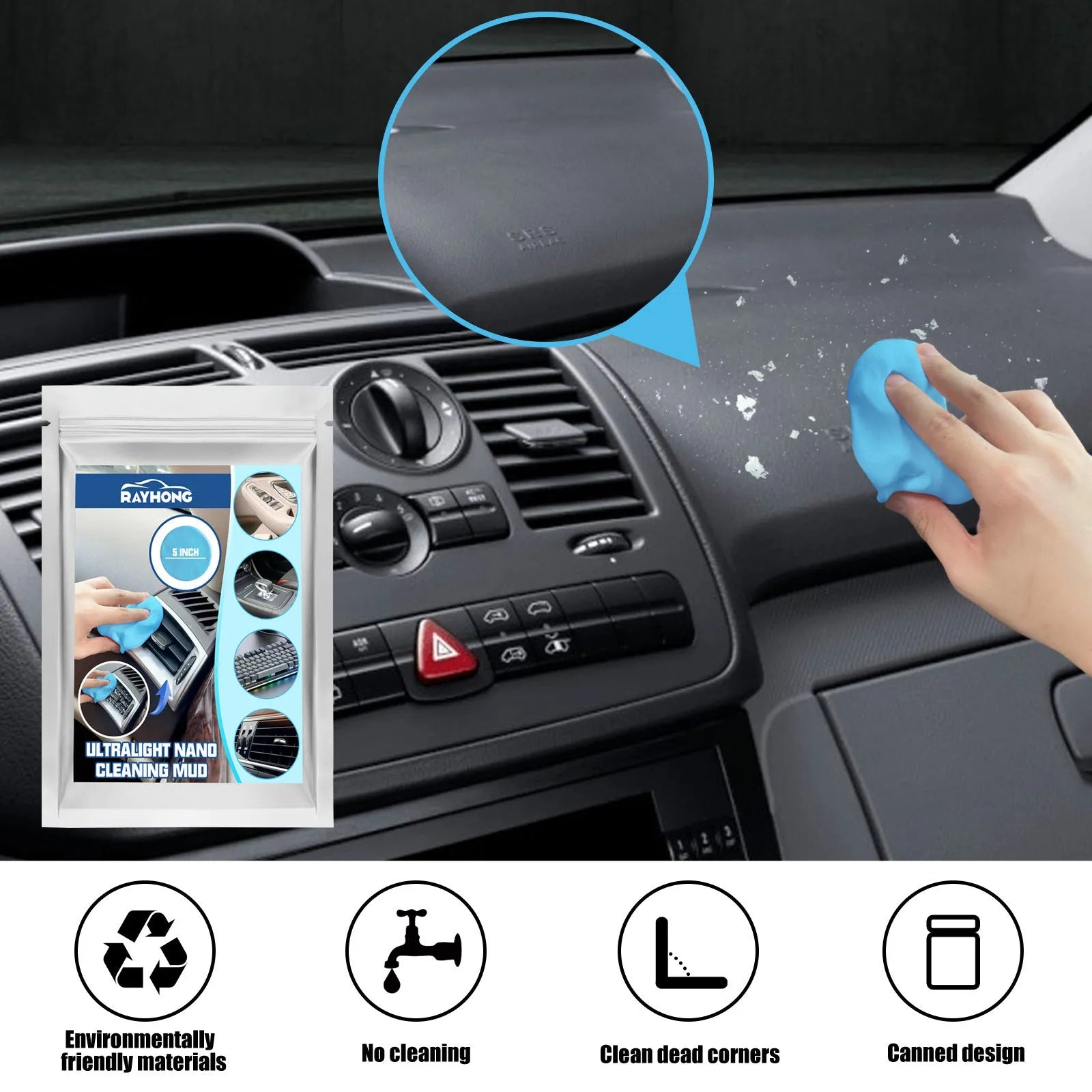 20g car cleaning mud putty for dust removal from interior gaps and air vents.