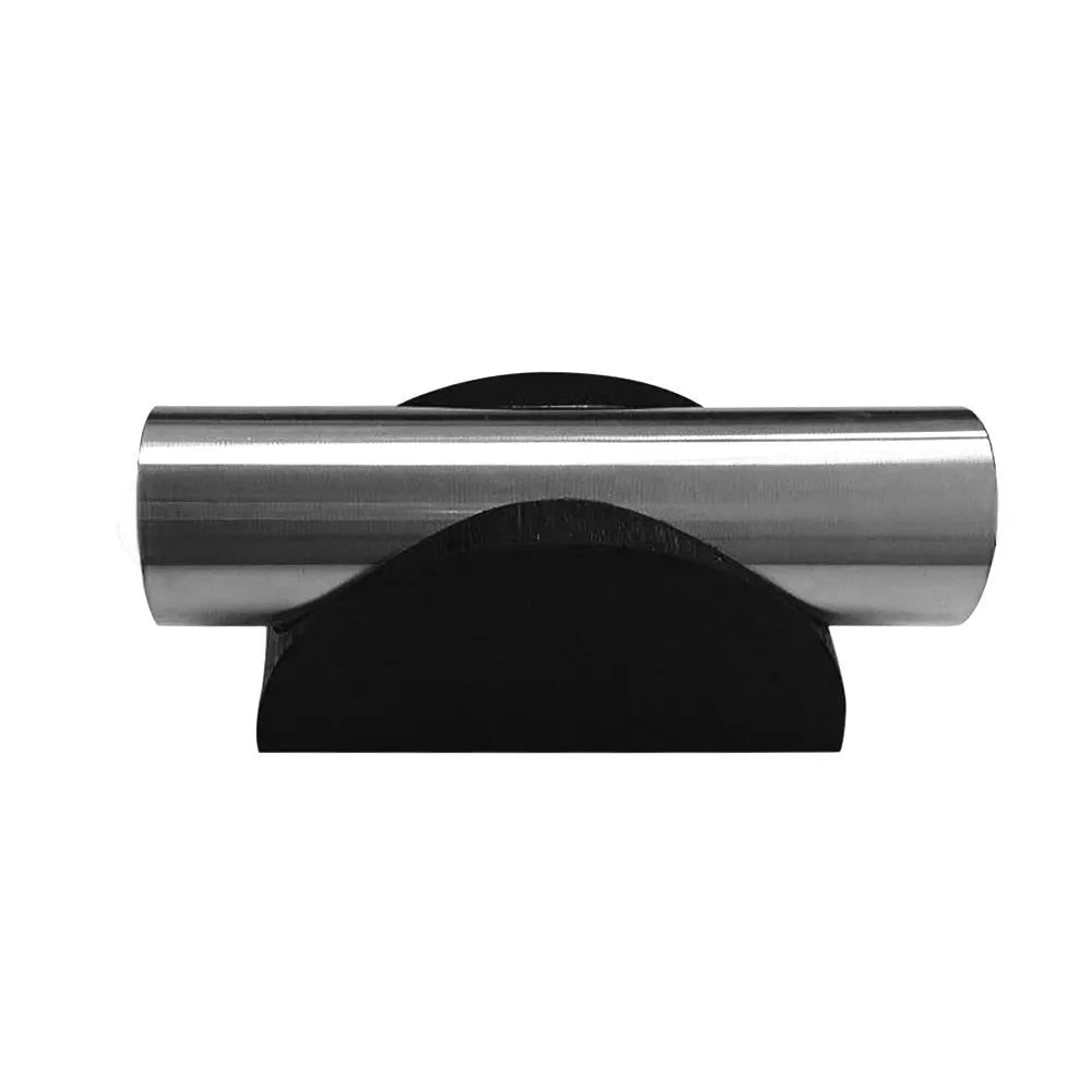LED double head wall light with aluminium shade in steel colour for corridor installation