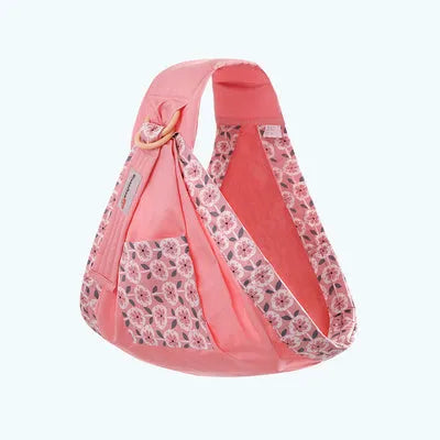 Adjustable baby wrap carrier sling in blue-green cotton and mesh with back support for 0-36 months up to 50kg