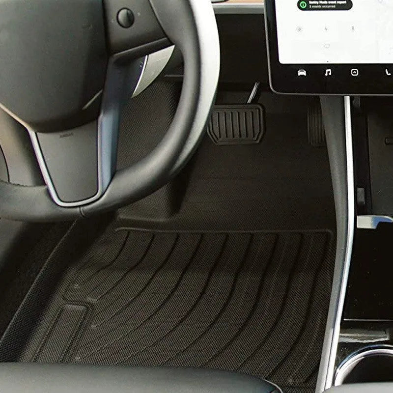 Rubber and TPE floor mat set for Tesla Model 3, Model Y, Model S, and Model X cars