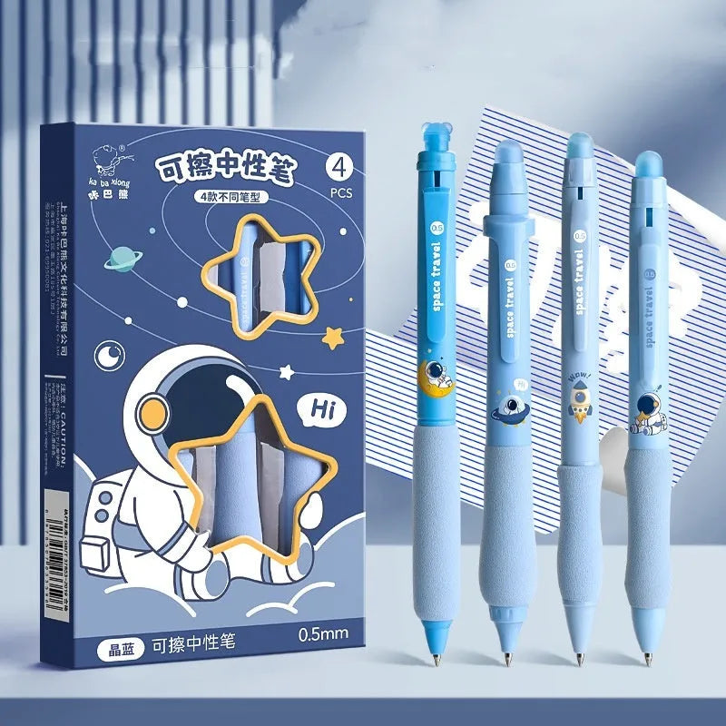 Cartoon erasable gel pen with 0.5mm tip in panda, bear or yellow hooded design