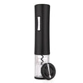 Electric wine opener with foil cutter in red, black and white colour options showing compact design