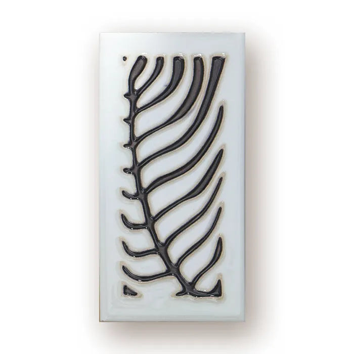 Handmade enamel art ceramic retro doorplate with number, 76 × 152mm dimensions