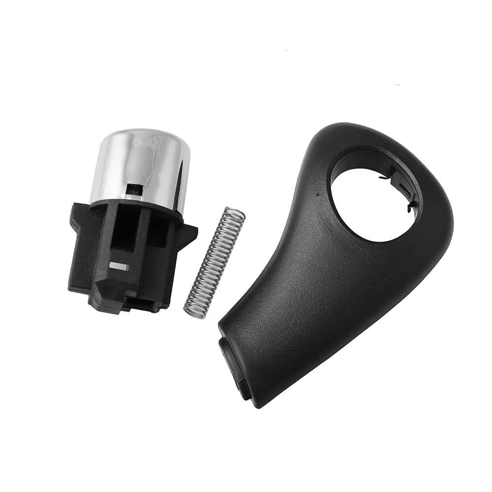 Black plastic Honda Accord shift button replacement kit with spring and side plate, part SK206.