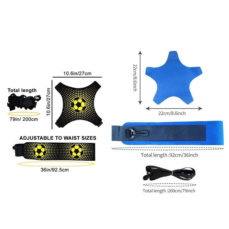 Purple five-corner neoprene football juggling belt for solo training