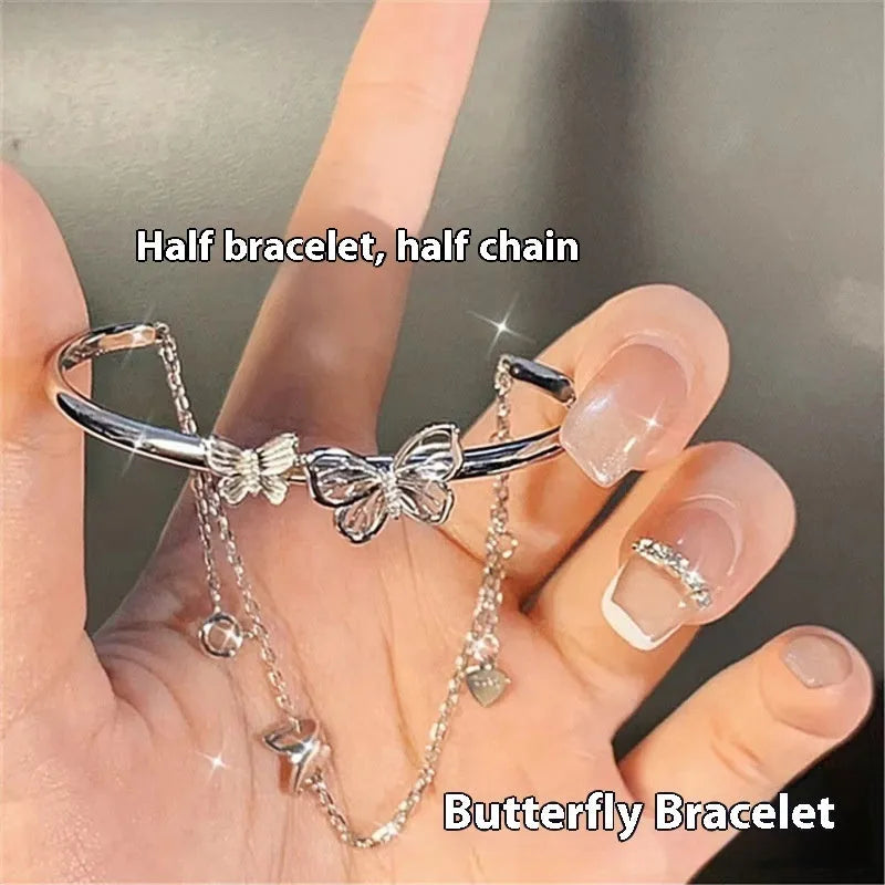 Chinese style bamboo leaf glass bracelet for women with a bamboo joint design.