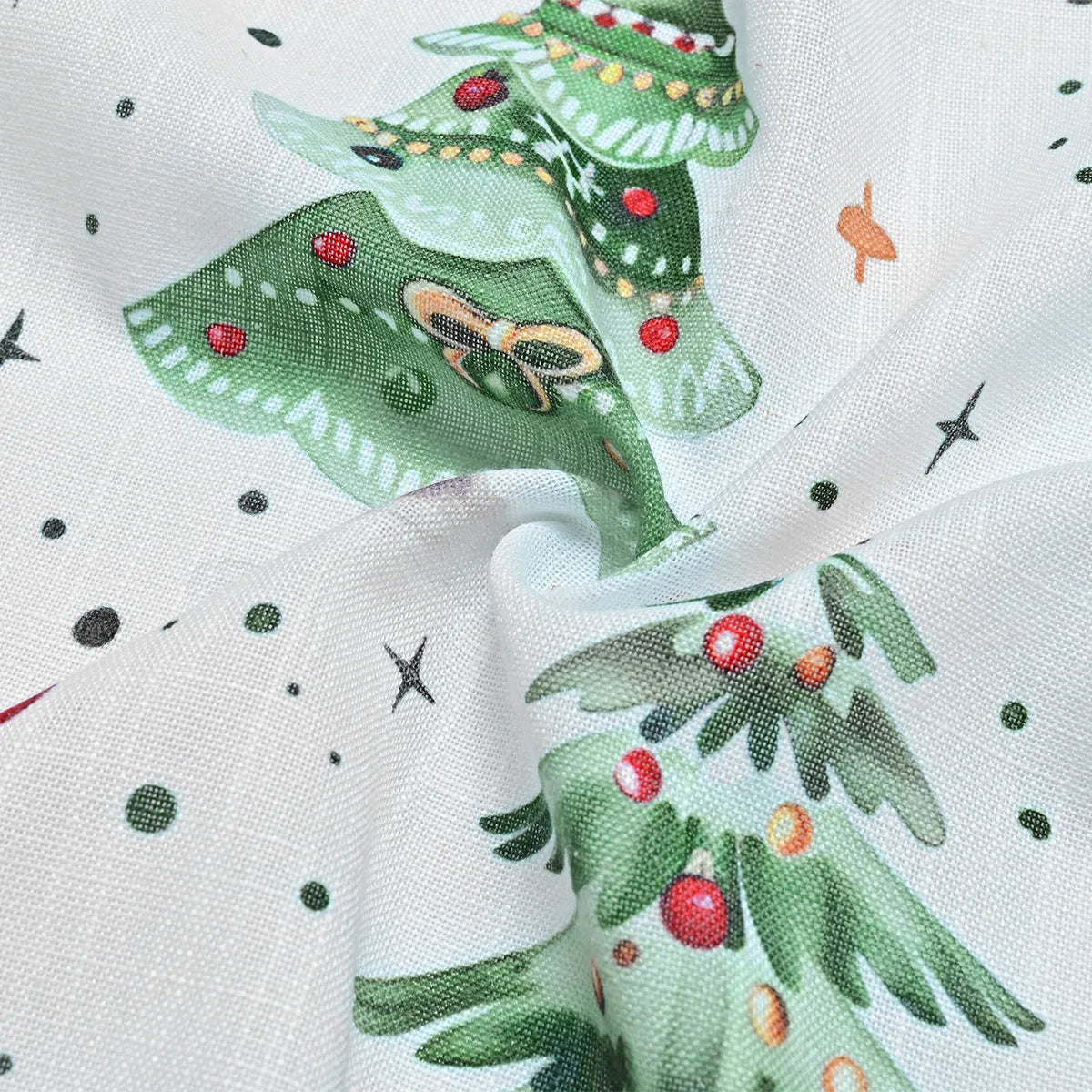 Christmas Forest Punching pattern shading curtain in modern simple style hanging on a window.