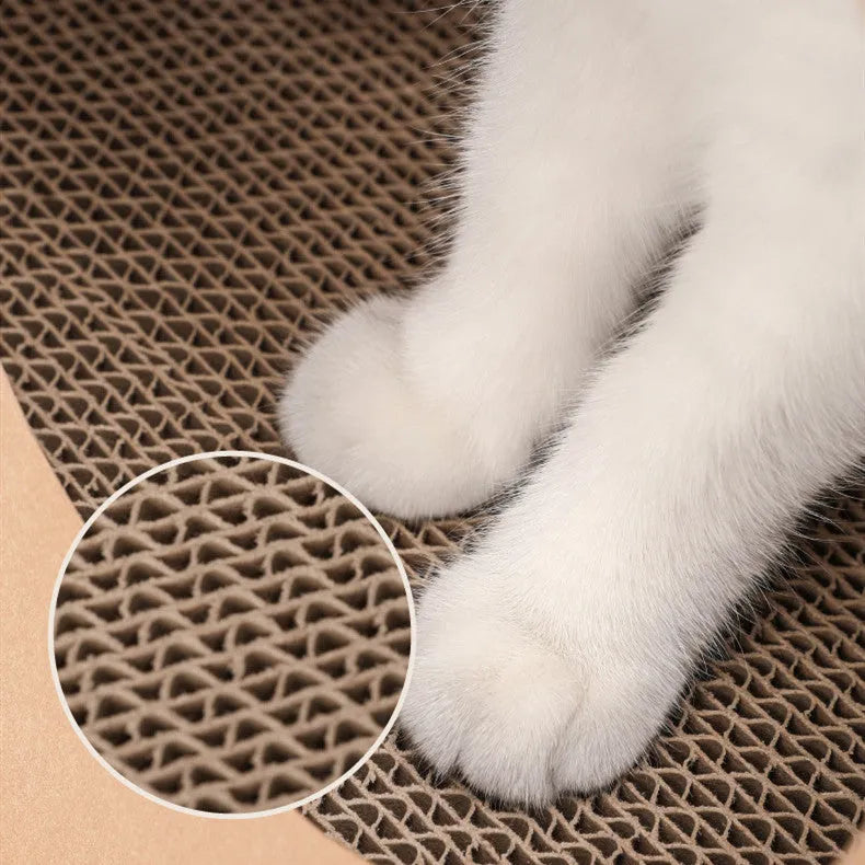 Brown washable kraft paper cat nest with integrated corrugated cardboard scratch board measuring 40x30x53cm