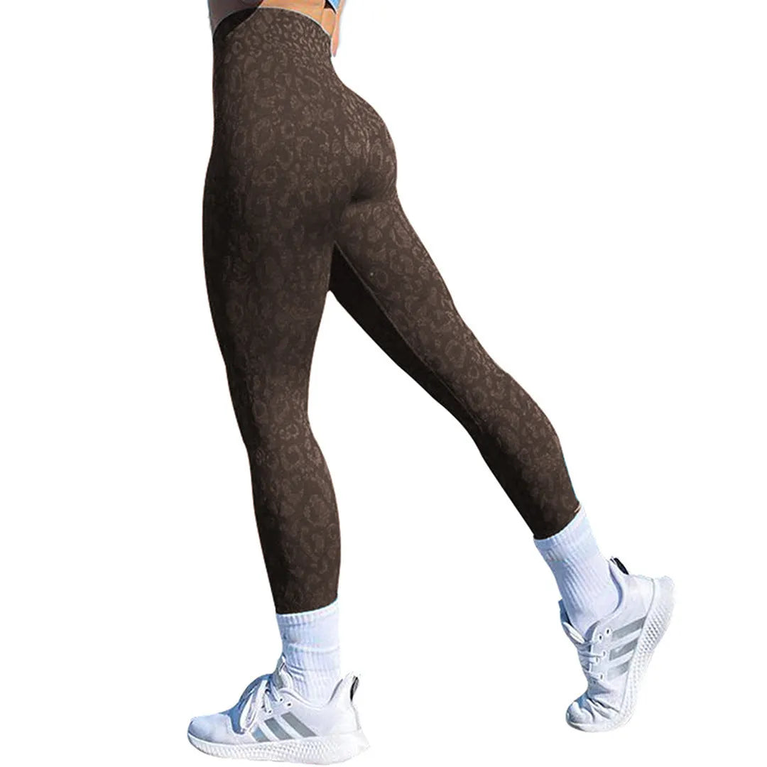 Women's high-waisted push up booty leggings in a camouflage print for fitness and yoga.