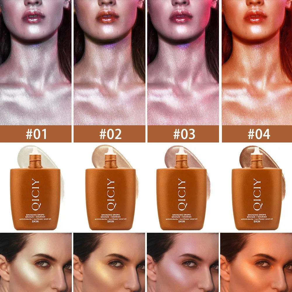 30ml face and body brightening contour liquid bottle with four colour shade options