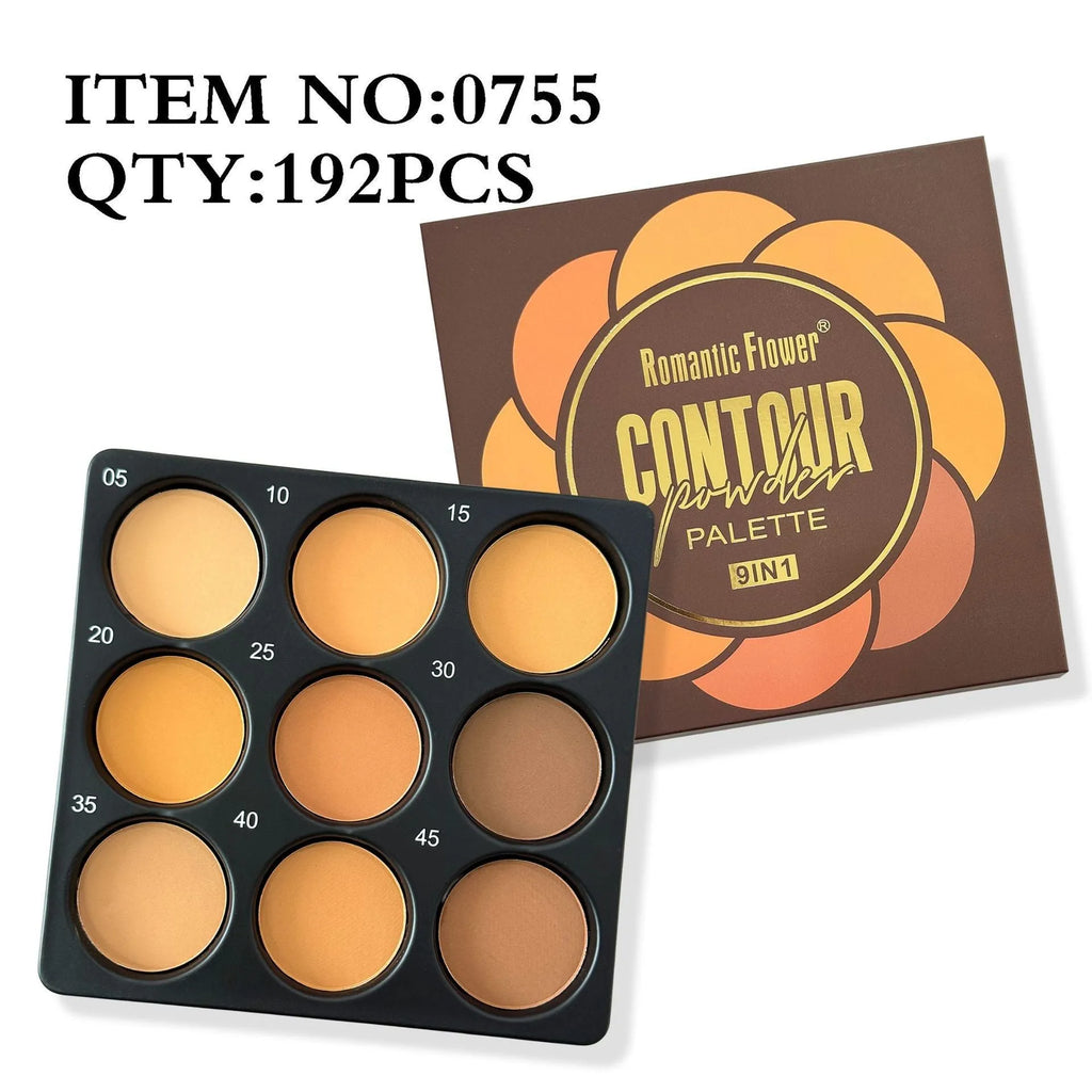 Dark matte makeup palette with nine colours for punk and fashion styles.