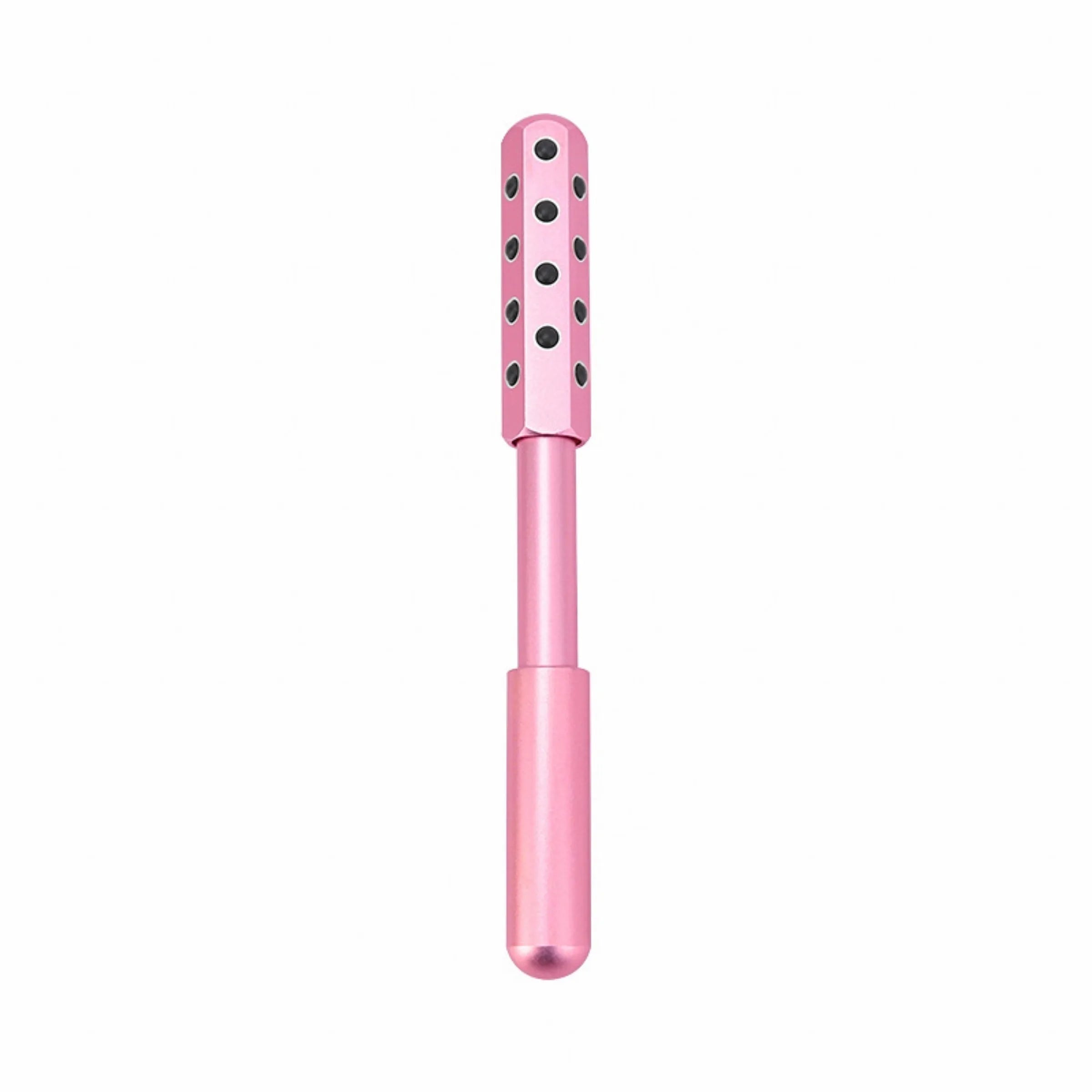 Purple germanium particle facial massage roller with 193mm handle and 19mm roller width