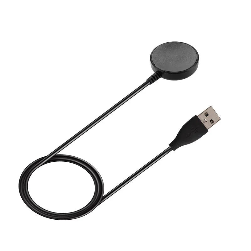 Black USB watch charger with fast charging cable for smart watches