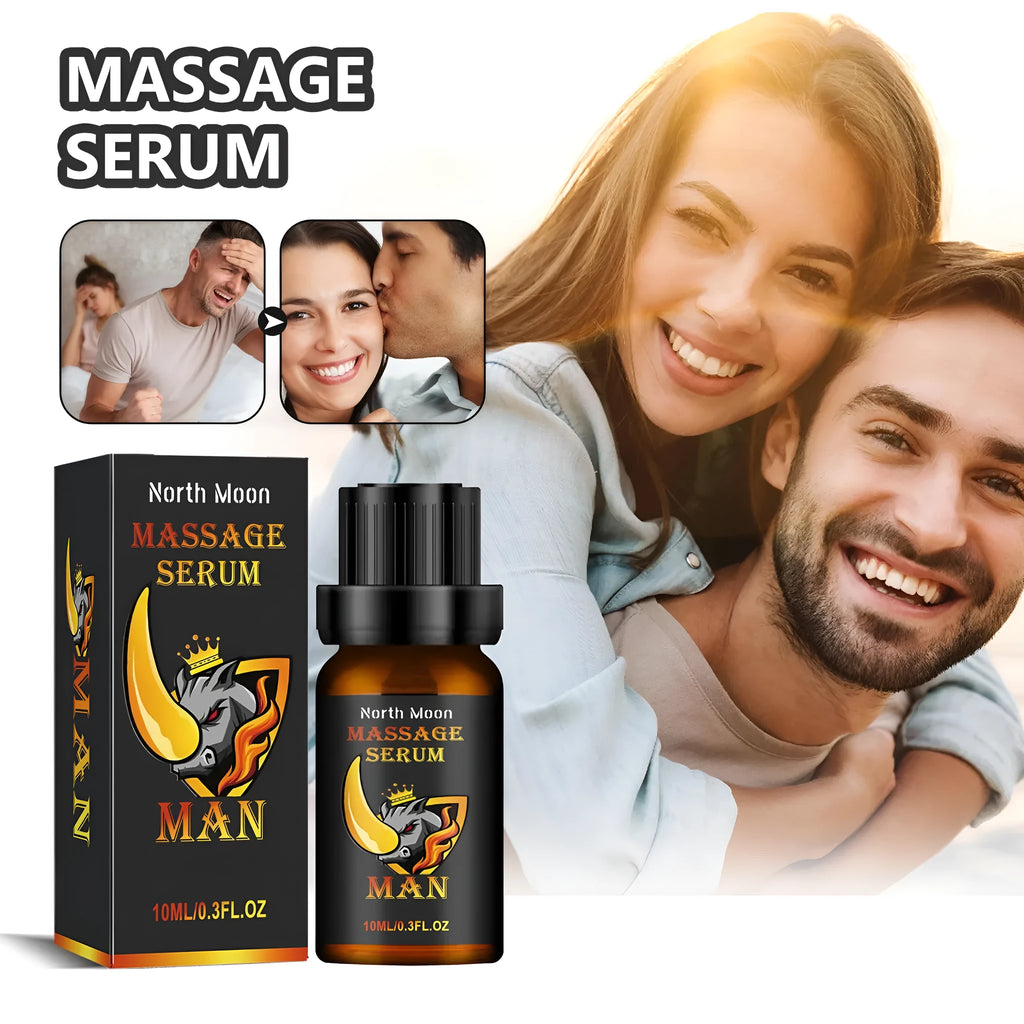 10ml bottle of men's body care essential oil with ginger and jojoba for massage