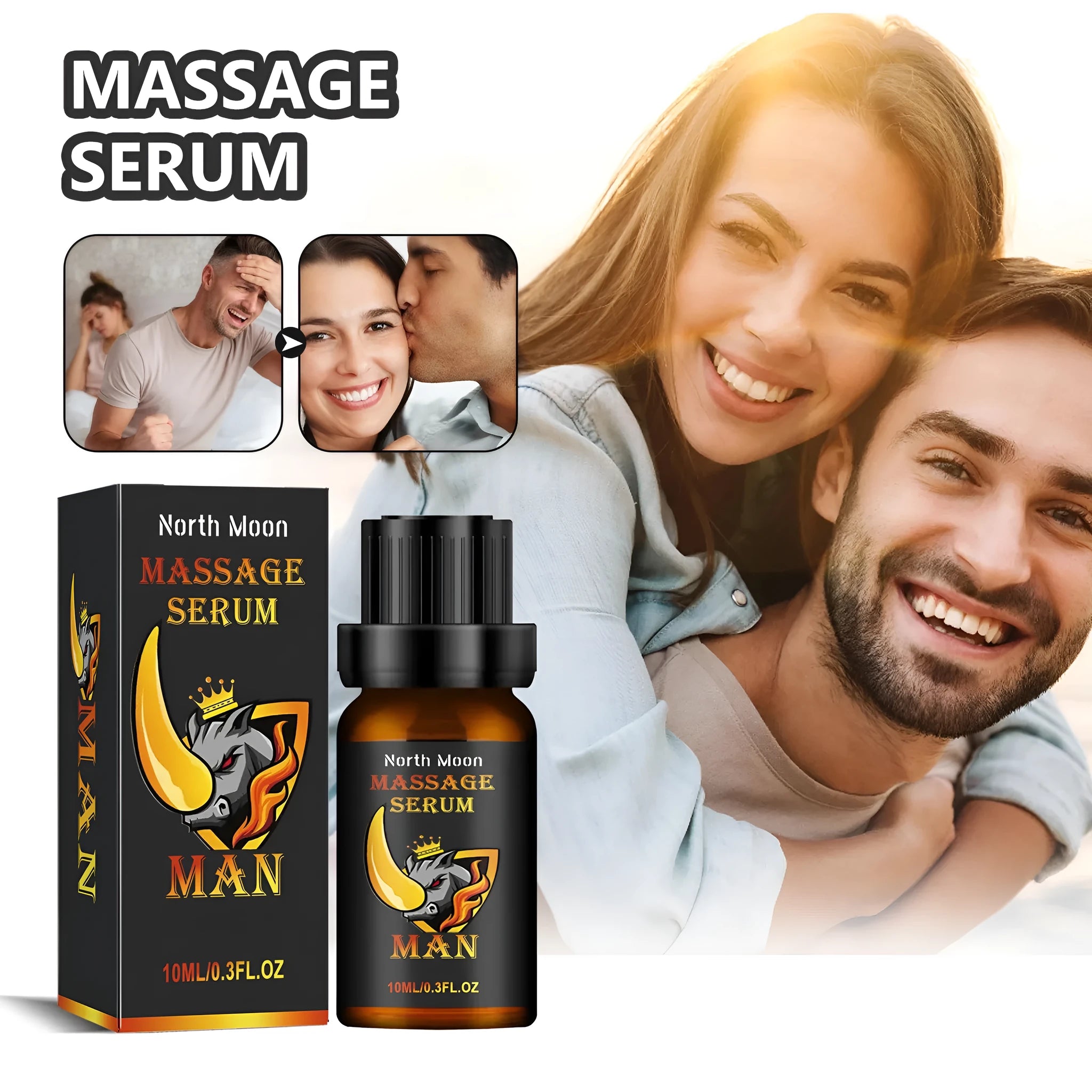 10ml bottle of men's body care essential oil with ginger and jojoba for massage