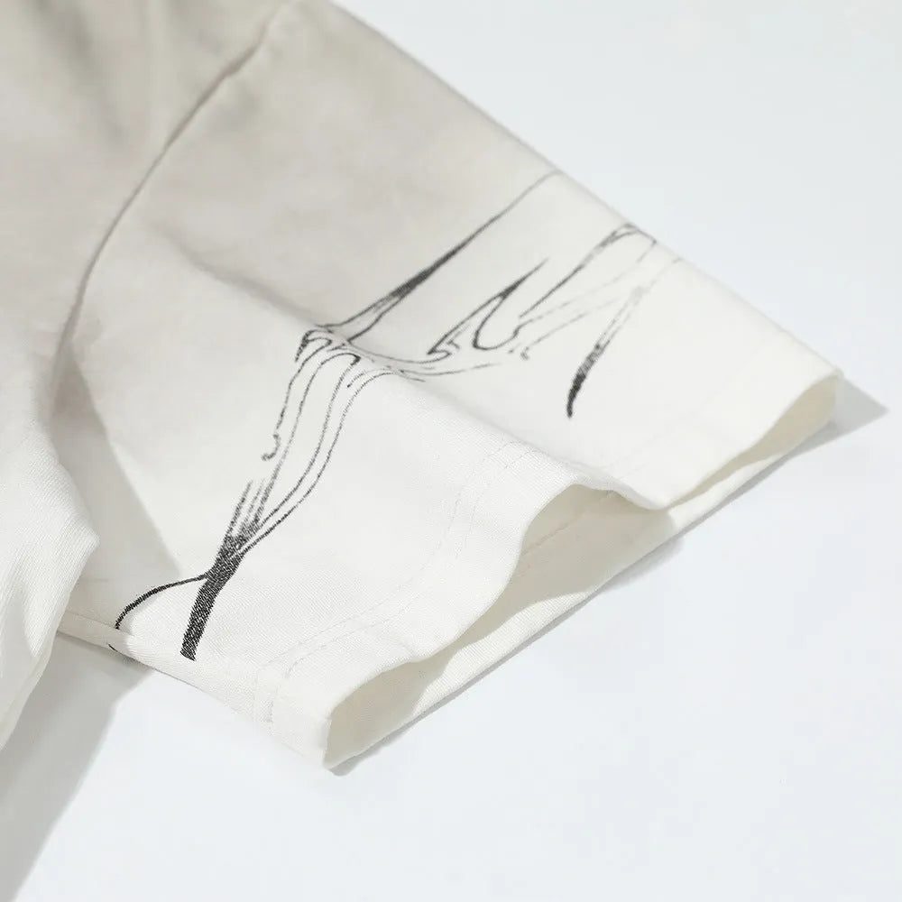 Men's pure cotton short-sleeved T-shirt shown in white and black colour options.